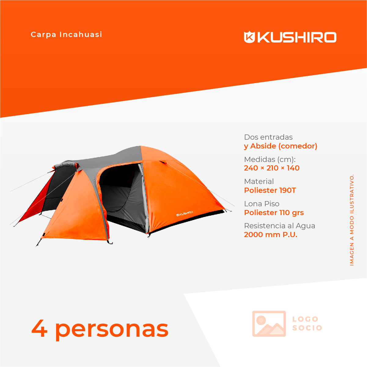 Carpa Autoarmable Camping Playa Para 4 Personas Kushiro
