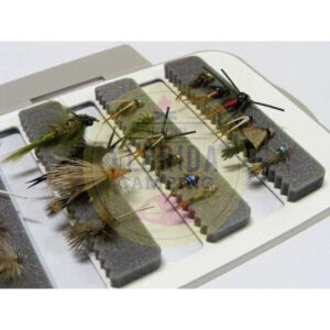 Combo de moscas para la patagonia 24 unidades + caja