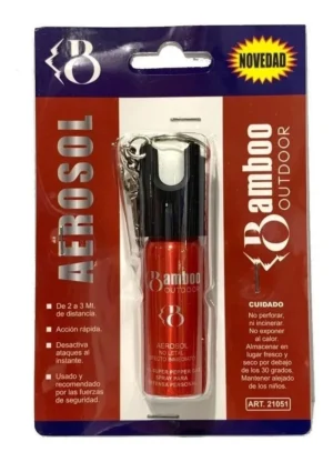 Aerosol para defensa personal gas pimienta marca bamboo