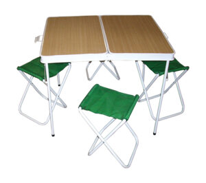 Mesa valija plegable con banquetas marca ri cass