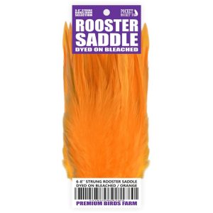 Rooster Saddle Dyed on Bleached Pocket Rockets orange-1