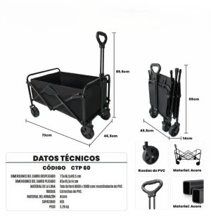 Carrito plegable 80 kilos FC-1