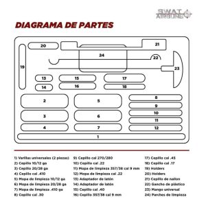 Kit de limpieza para armas 24 piezas-7